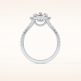 3.28 CT Cushion Shaped Split Shank & Halo Moissanite Engagement Ring