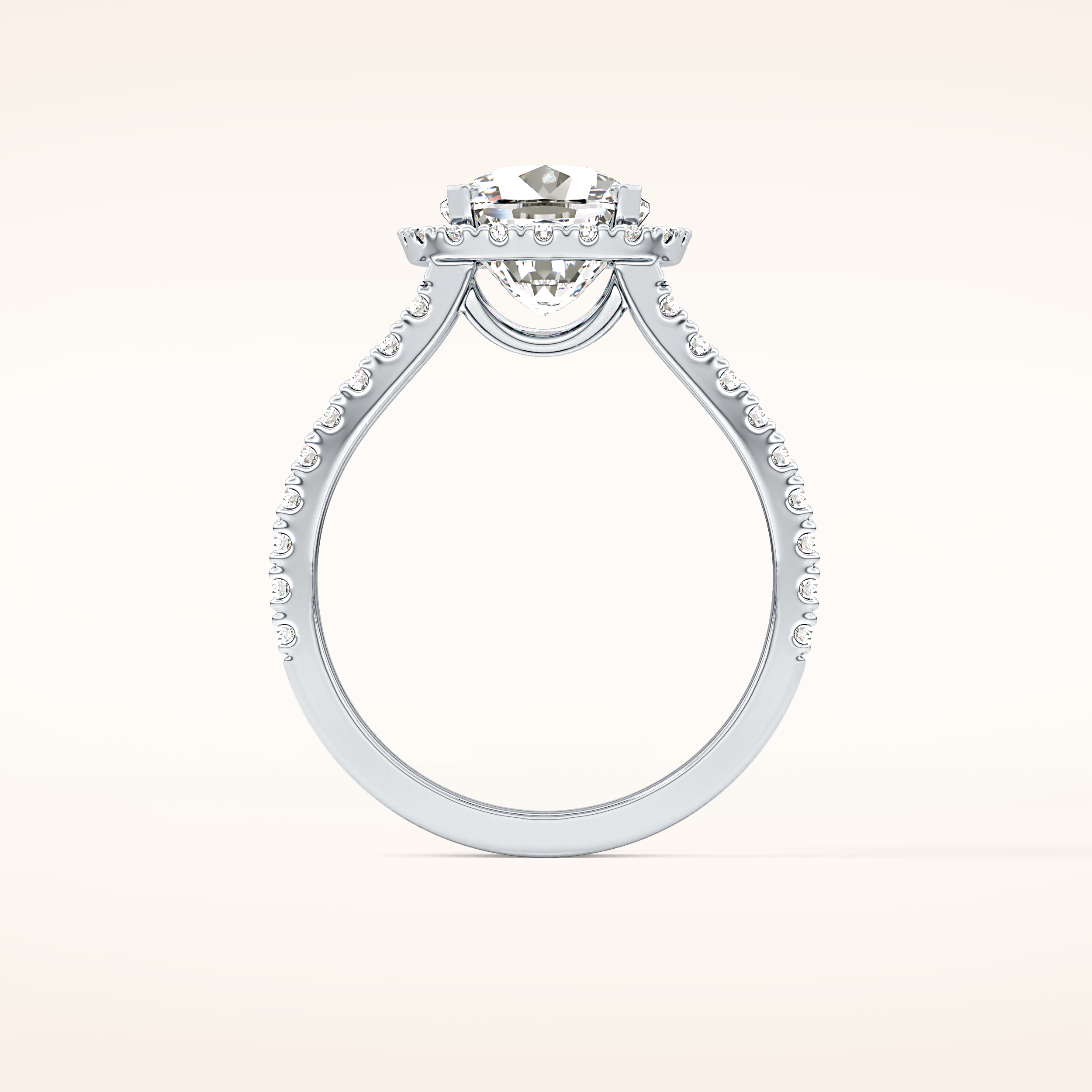 3.28 CT Cushion Shaped Split Shank & Halo Moissanite Engagement Ring