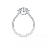 Cushion Pave Split Shank & Halo Lab Grown Diamond Engagement Ring