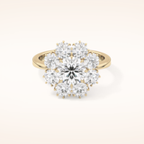 1.34 CT Round Shaped Halo Moissanite Engagement Ring