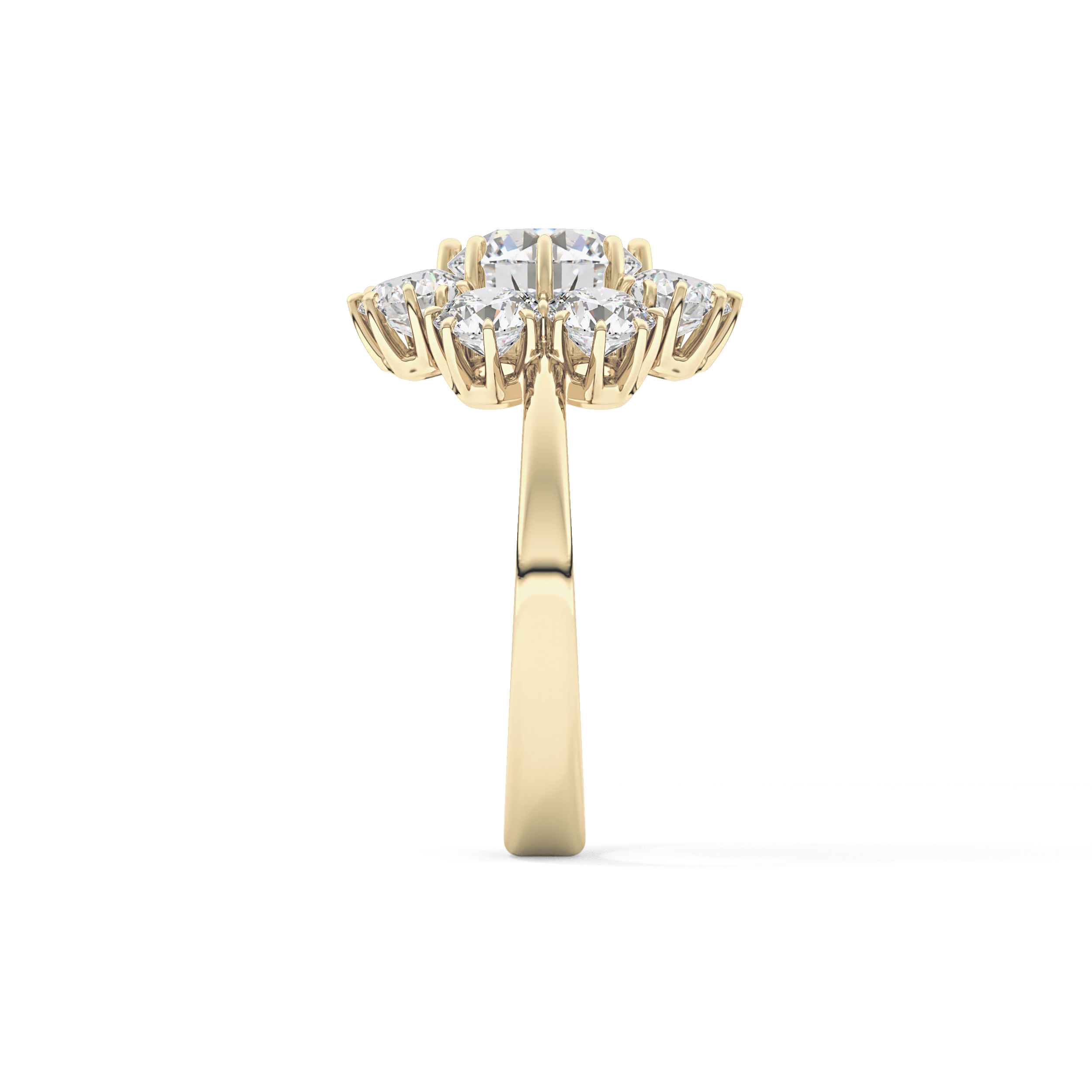 Round Cluster Lab Grown Diamond Engagement Ring