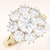 1.34 CT Round Shaped Halo Moissanite Engagement Ring