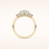 1.34 CT Round Shaped Halo Moissanite Engagement Ring