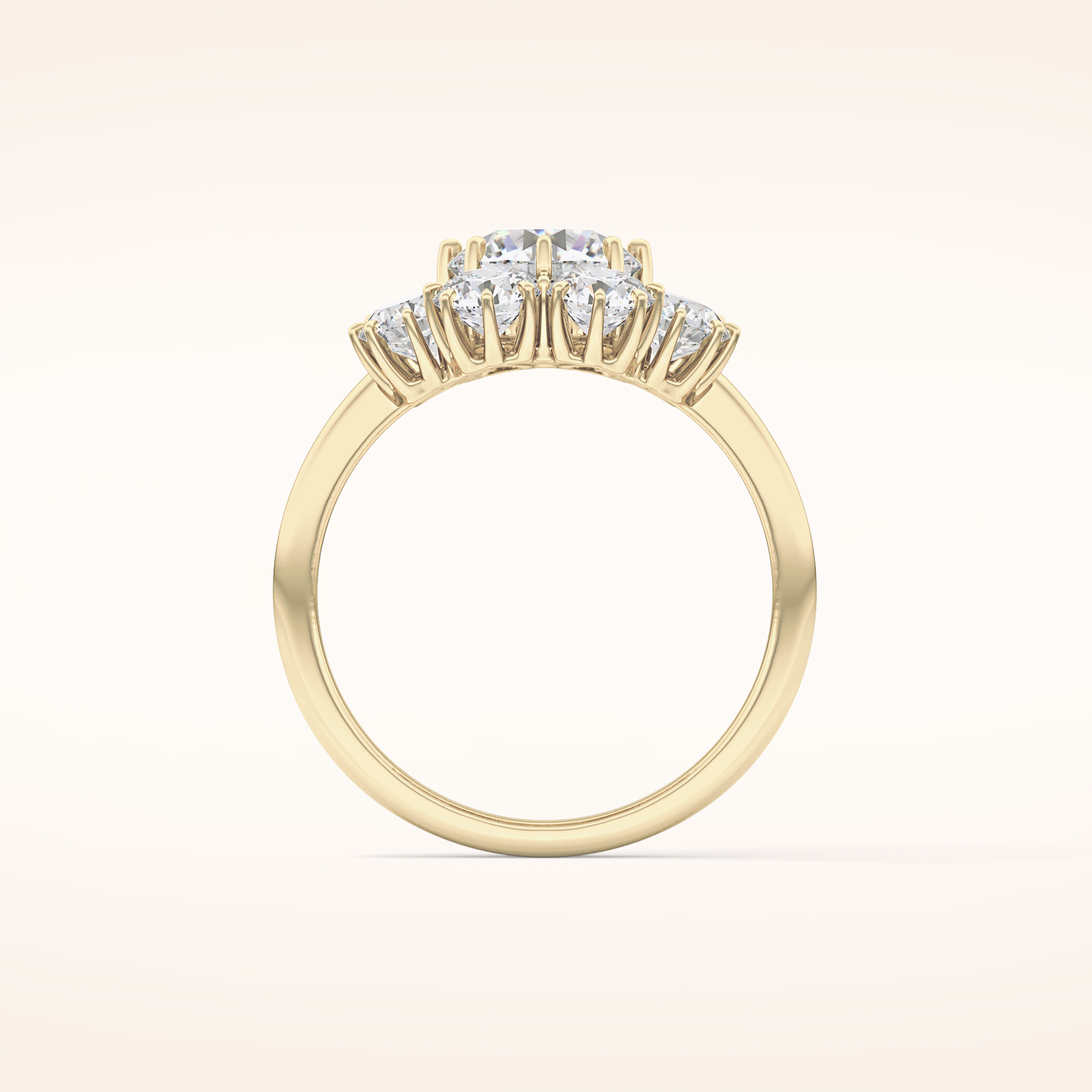 1.34 CT Round Shaped Halo Moissanite Engagement Ring