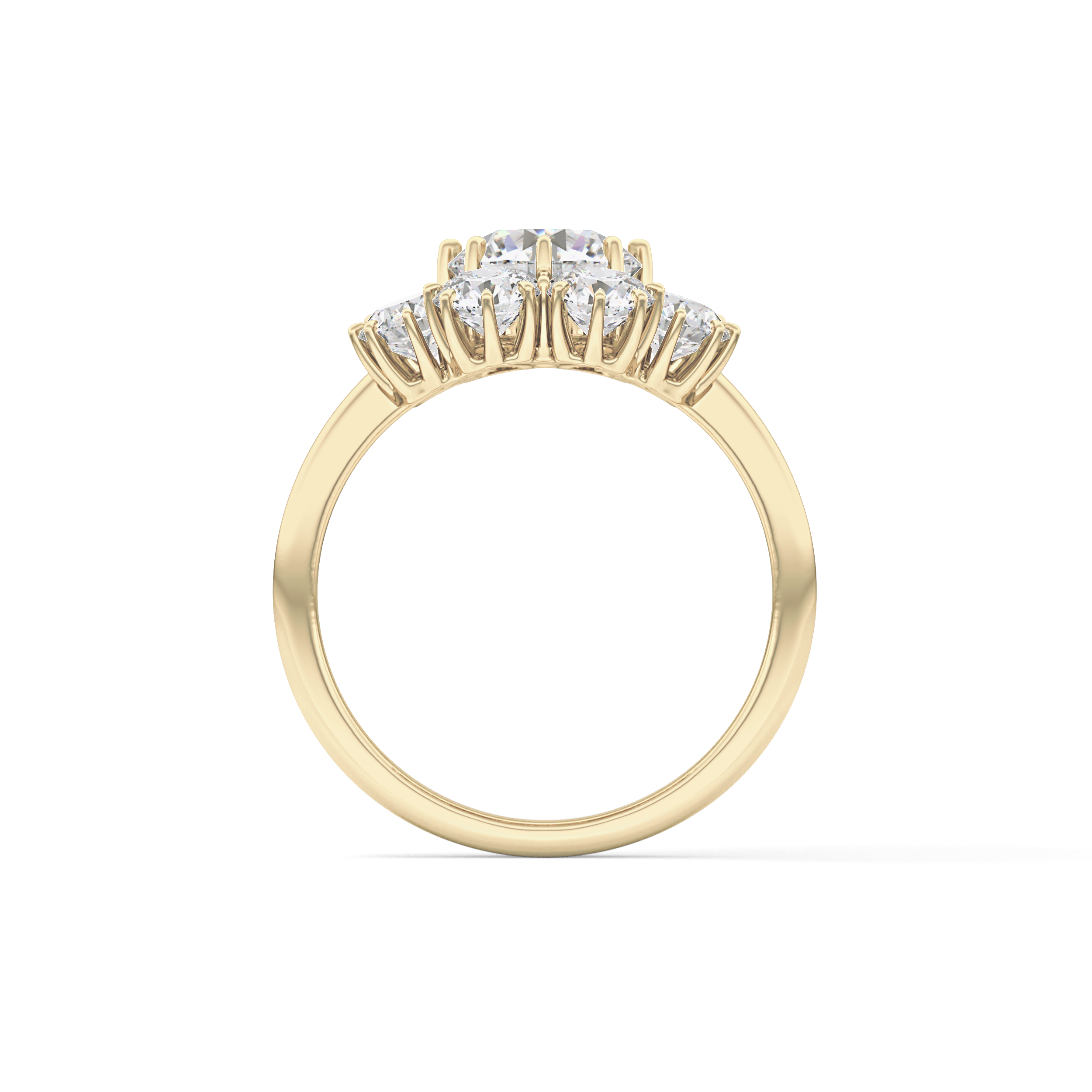 Round Cluster Lab Grown Diamond Engagement Ring
