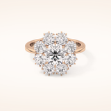 1.34 CT Round Shaped Halo Moissanite Engagement Ring