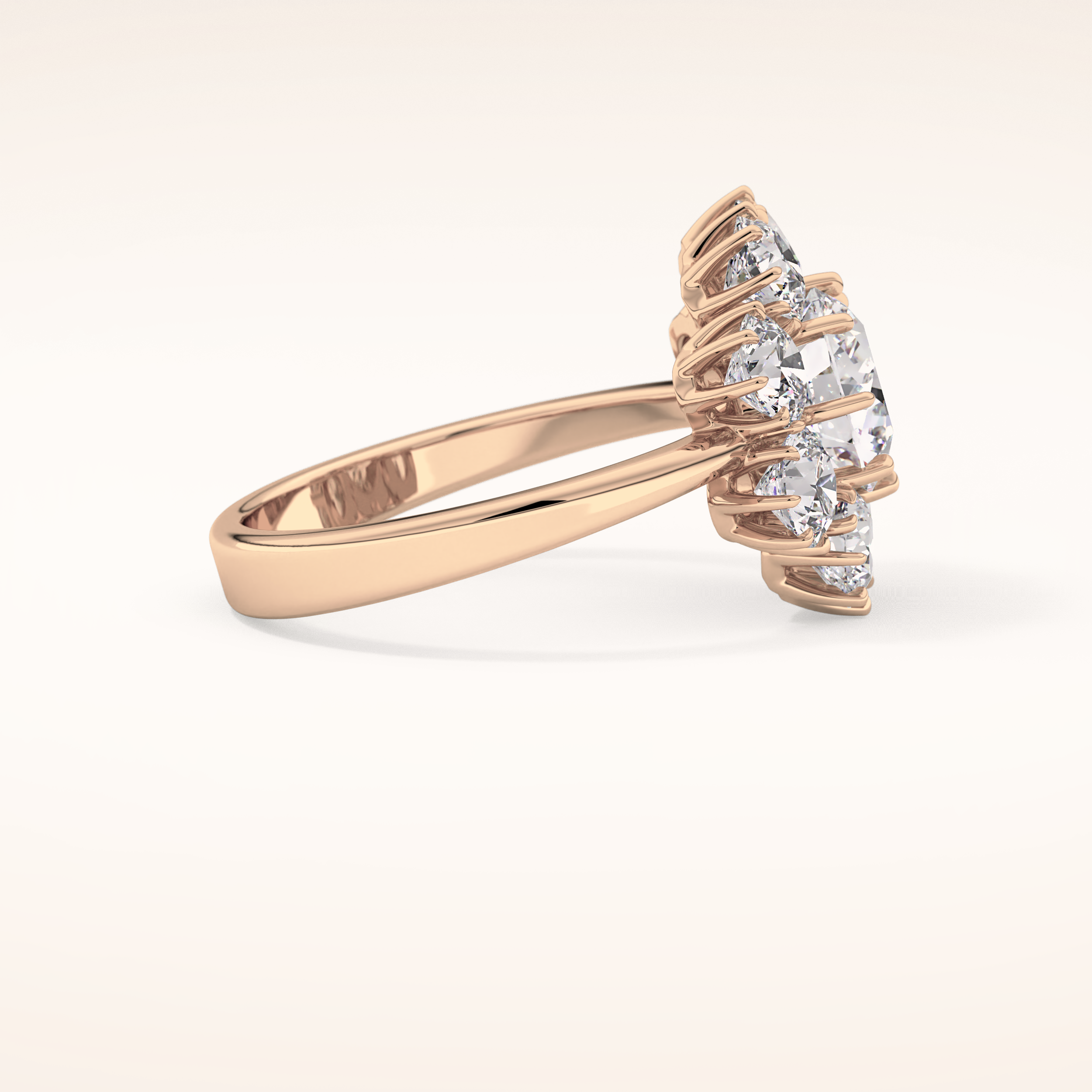 1.34 CT Round Shaped Halo Moissanite Engagement Ring