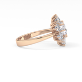 Round Cluster Lab Grown Diamond Engagement Ring