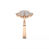 Round Cluster Lab Grown Diamond Engagement Ring