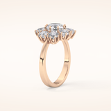 1.34 CT Round Shaped Halo Moissanite Engagement Ring