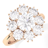 Round Cluster Lab Grown Diamond Engagement Ring