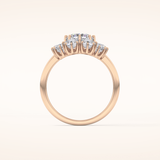 1.34 CT Round Shaped Halo Moissanite Engagement Ring