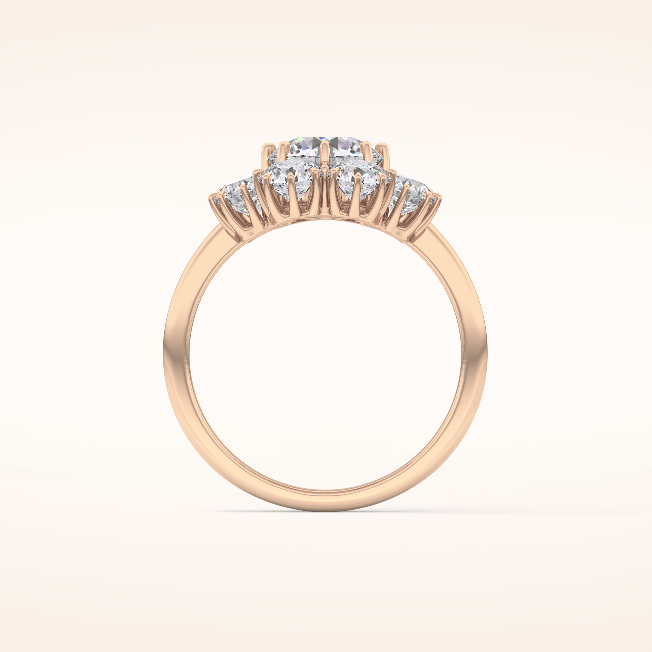 1.34 CT Round Shaped Halo Moissanite Engagement Ring