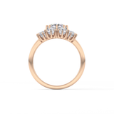 Round Cluster Lab Grown Diamond Engagement Ring