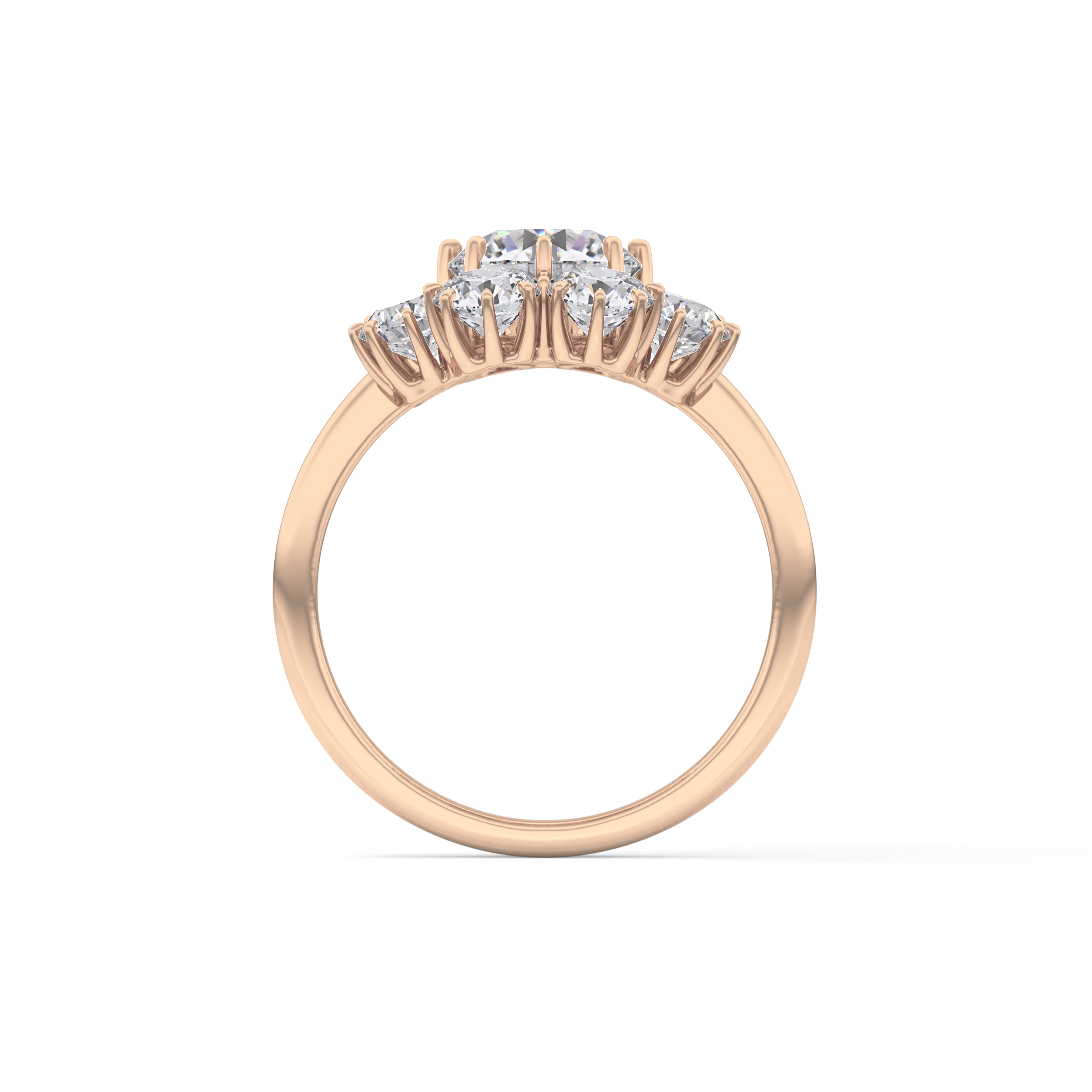 Round Cluster Lab Grown Diamond Engagement Ring