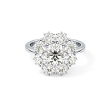 Round Cluster Lab Grown Diamond Engagement Ring
