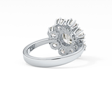 Round Cluster Lab Grown Diamond Engagement Ring