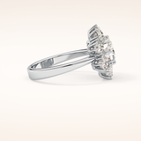 1.34 CT Round Shaped Halo Moissanite Engagement Ring