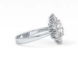 Round Cluster Lab Grown Diamond Engagement Ring