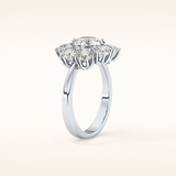 1.34 CT Round Shaped Halo Moissanite Engagement Ring