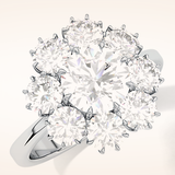 1.34 CT Round Shaped Halo Moissanite Engagement Ring