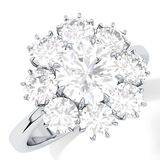 Round Cluster Lab Grown Diamond Engagement Ring