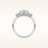 1.34 CT Round Shaped Halo Moissanite Engagement Ring