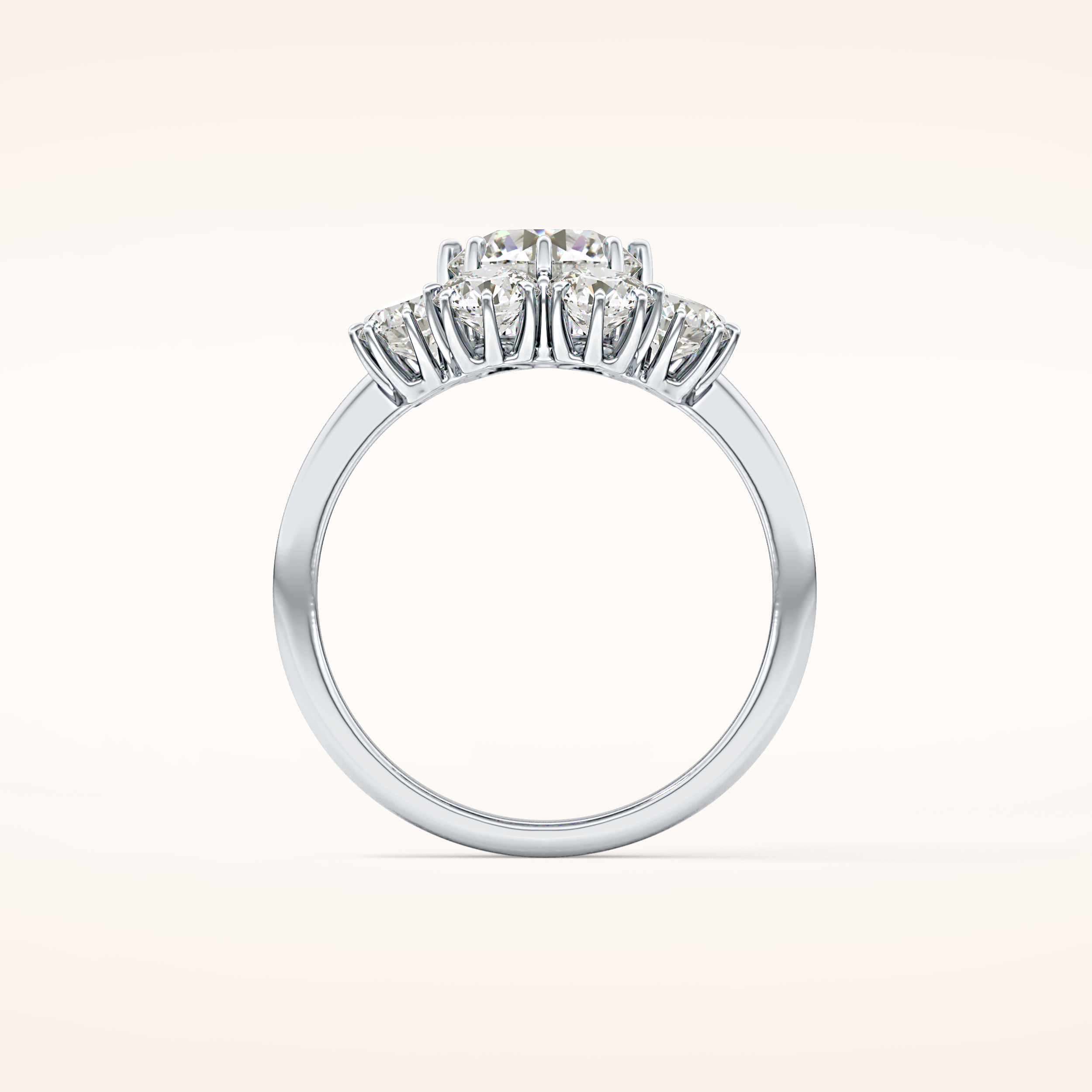 1.34 CT Round Shaped Halo Moissanite Engagement Ring