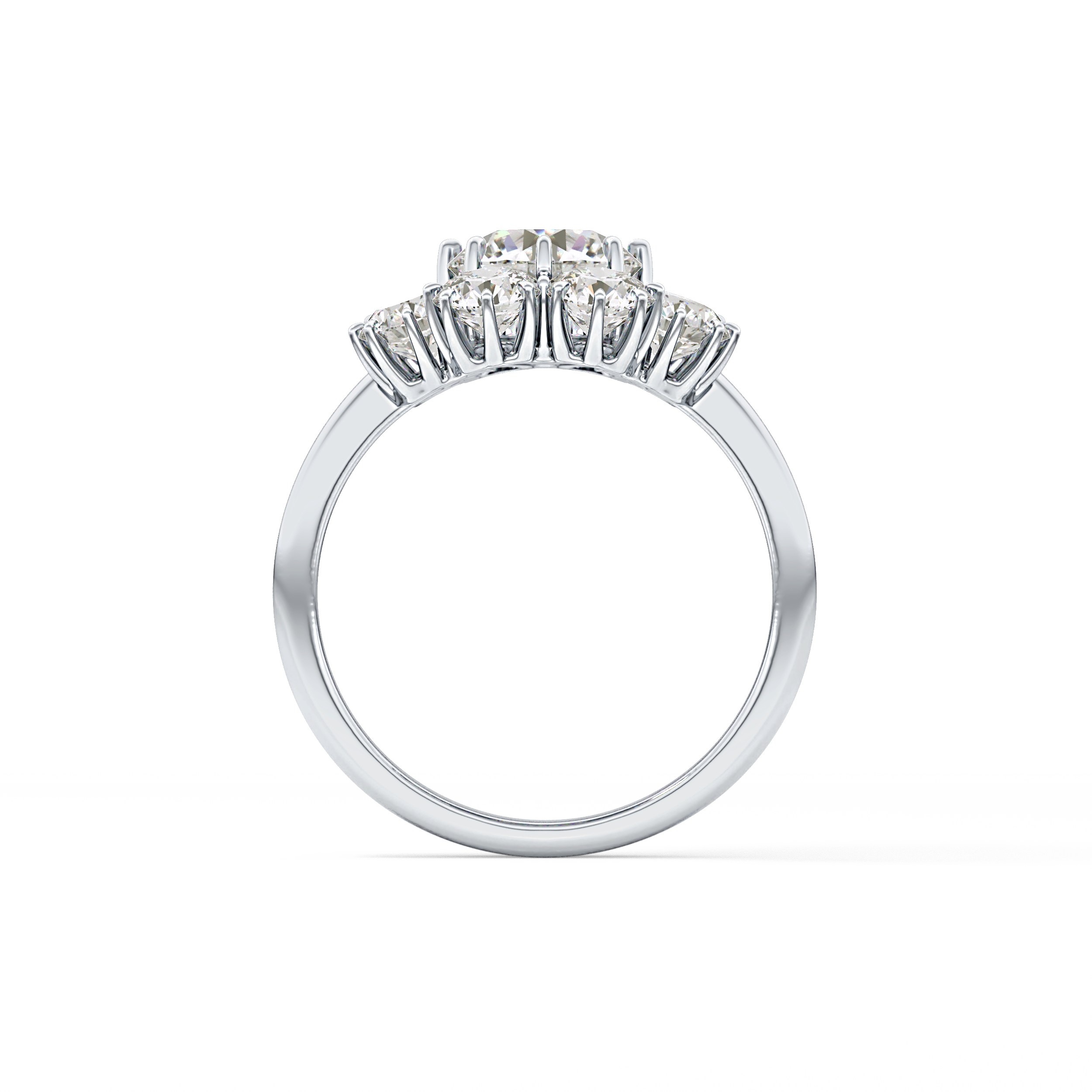Round Cluster Lab Grown Diamond Engagement Ring