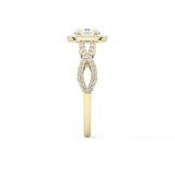 Round Halo & Twisted Pave Lab Grown Diamond Engagement Ring