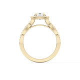 Round Halo & Twisted Pave Lab Grown Diamond Engagement Ring