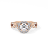 Round Halo & Twisted Pave Lab Grown Diamond Engagement Ring