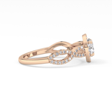 Round Halo & Twisted Pave Lab Grown Diamond Engagement Ring
