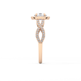 Round Halo & Twisted Pave Lab Grown Diamond Engagement Ring