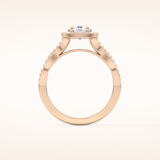 0.8 CT Round Shaped Double Halo & Twisted Pave Moissanite Engagement Ring