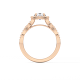 Round Halo & Twisted Pave Lab Grown Diamond Engagement Ring