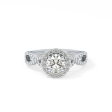 Round Halo & Twisted Pave Lab Grown Diamond Engagement Ring