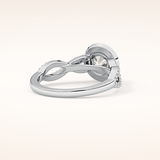 0.8 CT Round Shaped Double Halo & Twisted Pave Moissanite Engagement Ring