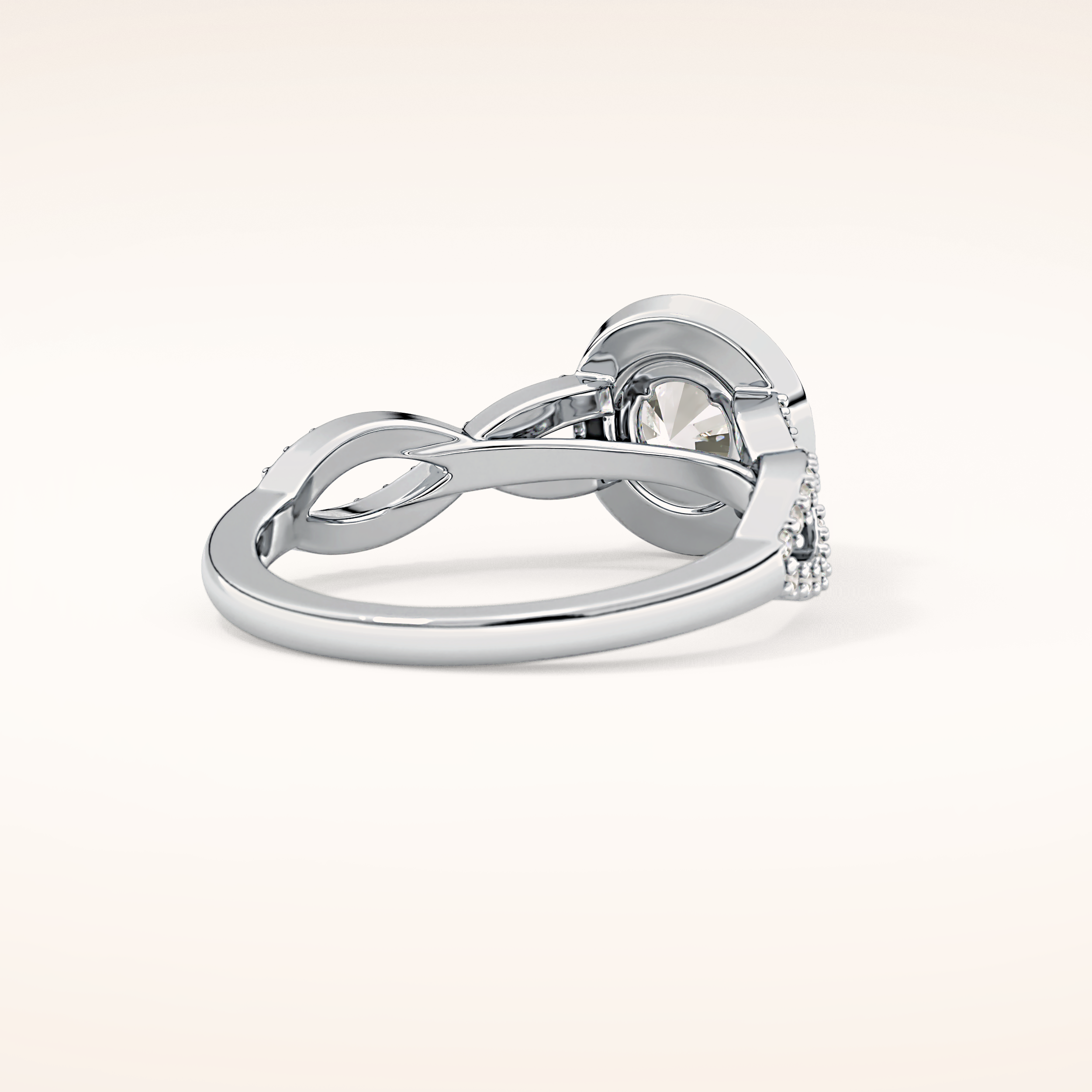 0.8 CT Round Shaped Double Halo & Twisted Pave Moissanite Engagement Ring