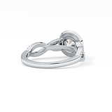 Round Halo & Twisted Pave Lab Grown Diamond Engagement Ring