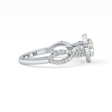 Round Halo & Twisted Pave Lab Grown Diamond Engagement Ring