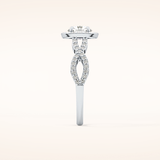0.8 CT Round Shaped Double Halo & Twisted Pave Moissanite Engagement Ring