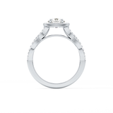 Round Halo & Twisted Pave Lab Grown Diamond Engagement Ring