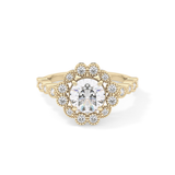 Round Halo & Pave Lab Grown Diamond Engagement Ring