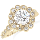 Round Halo & Pave Lab Grown Diamond Engagement Ring