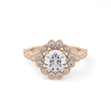 Round Halo & Pave Lab Grown Diamond Engagement Ring