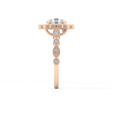 Round Halo & Pave Lab Grown Diamond Engagement Ring
