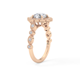 Round Halo & Pave Lab Grown Diamond Engagement Ring