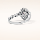 1.34 CT Round Shaped Halo & Pave Moissanite Engagement Ring