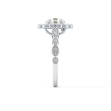 Round Halo & Pave Lab Grown Diamond Engagement Ring